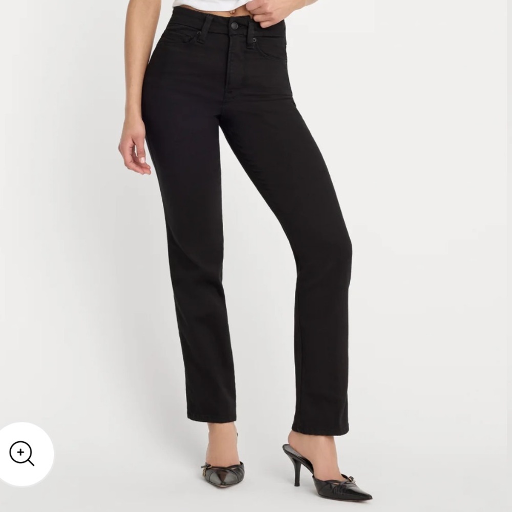 Good American Black Good Curve Straight Leg Jeans